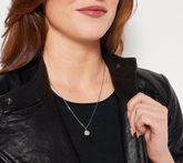 Affinity Diamond Sterling Silver Round Cluster Pendant w/Chain Necklace